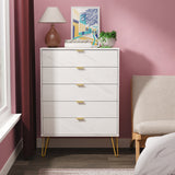 Hong Kong (Gold Hairpin Legs) 5 Drawer Chest