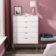 Hong Kong (Gold Hairpin Legs) 5 Drawer Chest