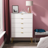 Hong Kong (Gold Hairpin Legs) 5 Drawer Chest