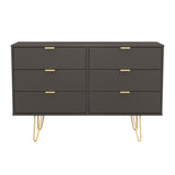 Hong Kong (Gold Hairpin Legs) 6 Drawer Midi Chest