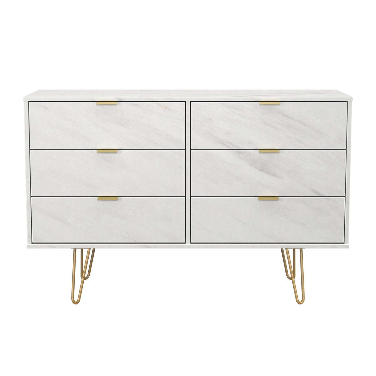Hong Kong (Gold Hairpin Legs) 6 Drawer Midi Chest