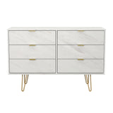 Hong Kong (Gold Hairpin Legs) 6 Drawer Midi Chest