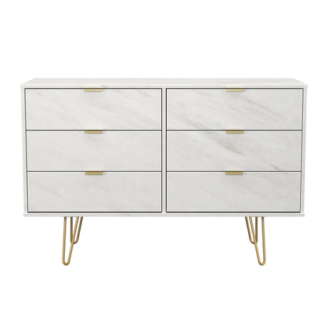 Hong Kong (Gold Hairpin Legs) 6 Drawer Midi Chest