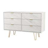 Hong Kong (Gold Hairpin Legs) 6 Drawer Midi Chest
