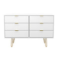 Hong Kong (Gold Hairpin Legs) 6 Drawer Midi Chest