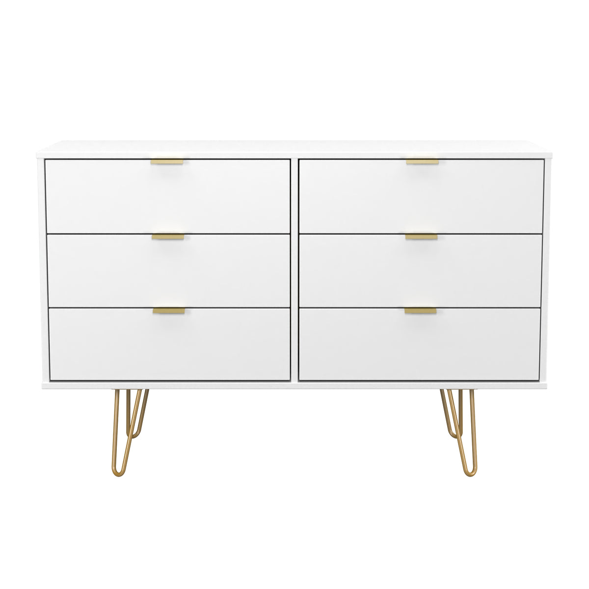 Hong Kong (Gold Hairpin Legs) 6 Drawer Midi Chest