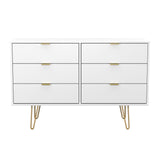 Hong Kong (Gold Hairpin Legs) 6 Drawer Midi Chest
