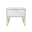 Hong Kong (Gold Hairpin Legs) 1 Drawer Bedside Cabinet  with Legs