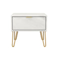 Hong Kong (Gold Hairpin Legs) 1 Drawer Bedside Cabinet  with Legs