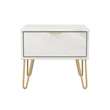 Hong Kong (Gold Hairpin Legs) 1 Drawer Bedside Cabinet  with Legs
