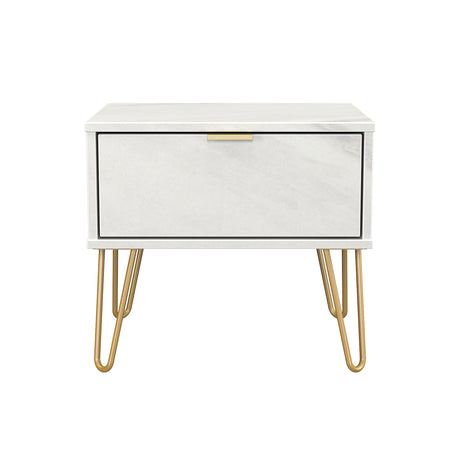 Hong Kong (Gold Hairpin Legs) 1 Drawer Bedside Cabinet  with Legs