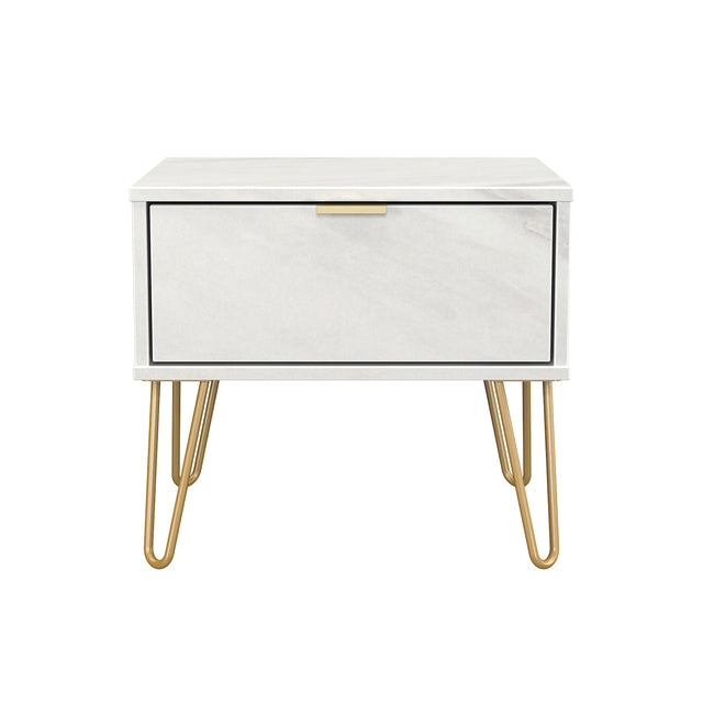Hong Kong (Gold Hairpin Legs) 1 Drawer Bedside Cabinet  with Legs