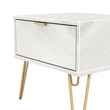 Hong Kong (Gold Hairpin Legs) 1 Drawer Bedside Cabinet  with Legs