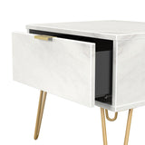 Hong Kong (Gold Hairpin Legs) 1 Drawer Bedside Cabinet  with Legs