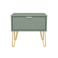 Hong Kong (Gold Hairpin Legs) 1 Drawer Bedside Cabinet  with Legs