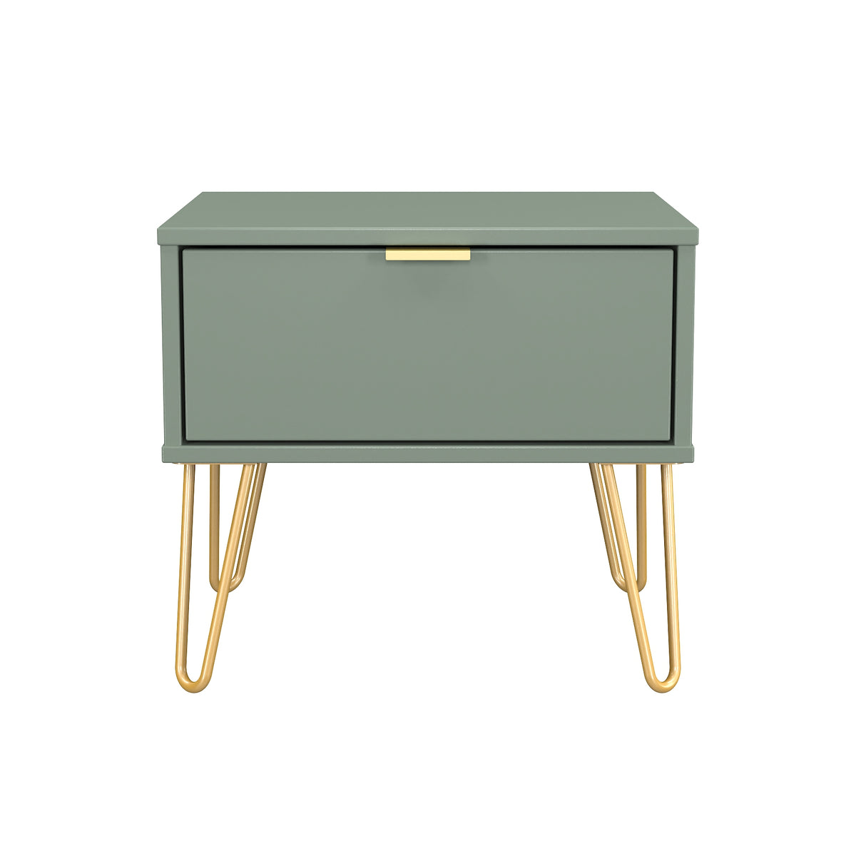 Hong Kong (Gold Hairpin Legs) 1 Drawer Bedside Cabinet  with Legs