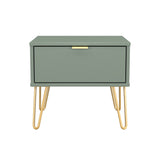 Hong Kong (Gold Hairpin Legs) 1 Drawer Bedside Cabinet  with Legs