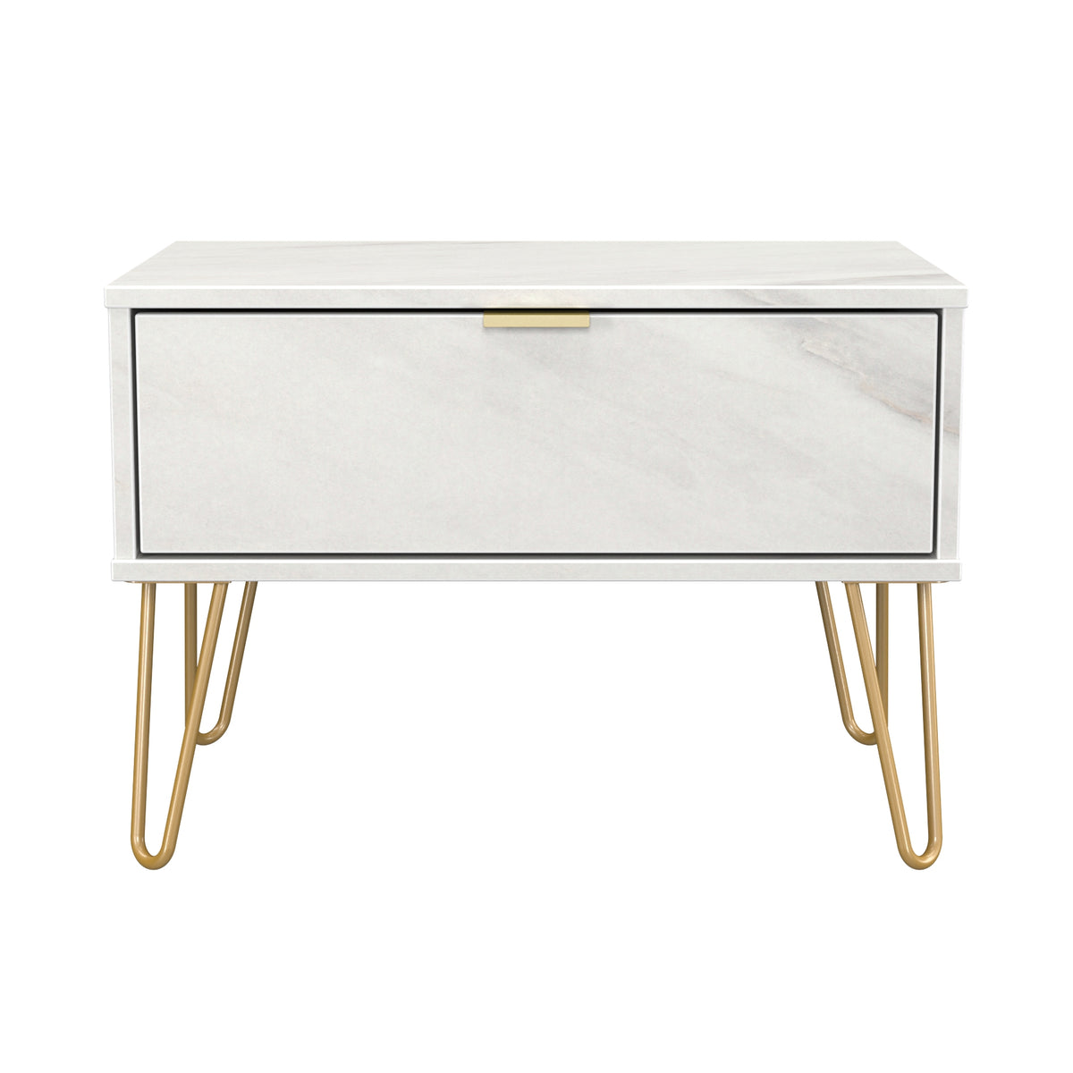 Hong Kong (Gold Hairpin Legs) 1 Drawer Midi Chest with Legs