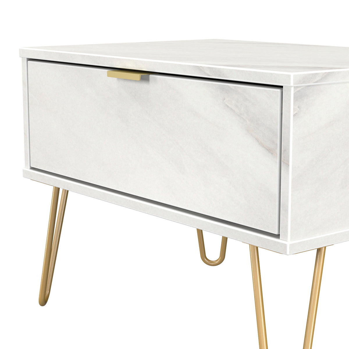 Hong Kong (Gold Hairpin Legs) 1 Drawer Midi Chest with Legs