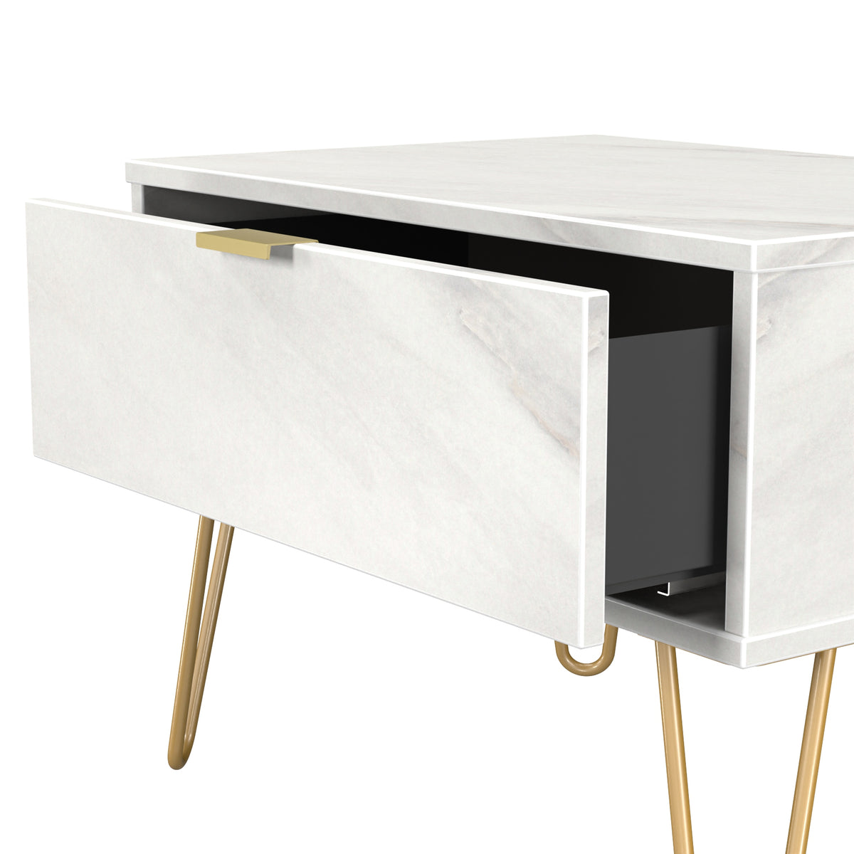 Hong Kong (Gold Hairpin Legs) 1 Drawer Midi Chest with Legs