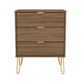 Hong Kong (Gold Hairpin Legs) 3 Drawer Midi Chest with Legs