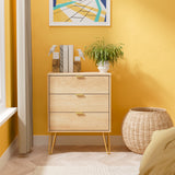 Hong Kong (Gold Hairpin Legs) 3 Drawer Midi Chest with Legs