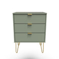 Hong Kong (Gold Hairpin Legs) 3 Drawer Midi Chest with Legs