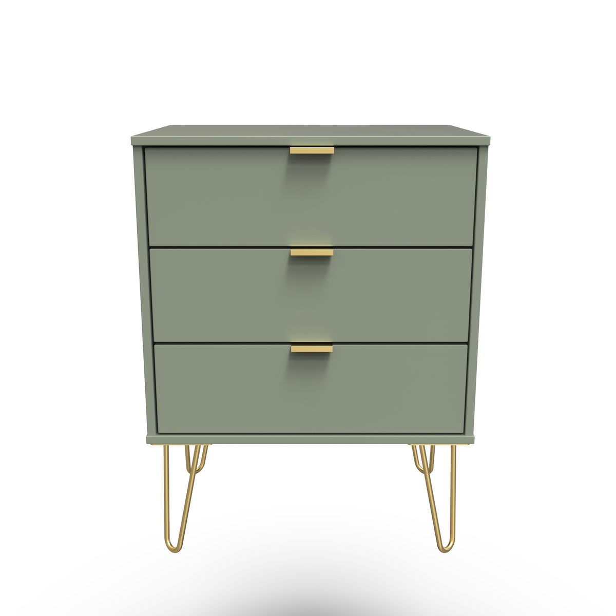 Hong Kong (Gold Hairpin Legs) 3 Drawer Midi Chest with Legs