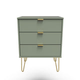 Hong Kong (Gold Hairpin Legs) 3 Drawer Midi Chest with Legs