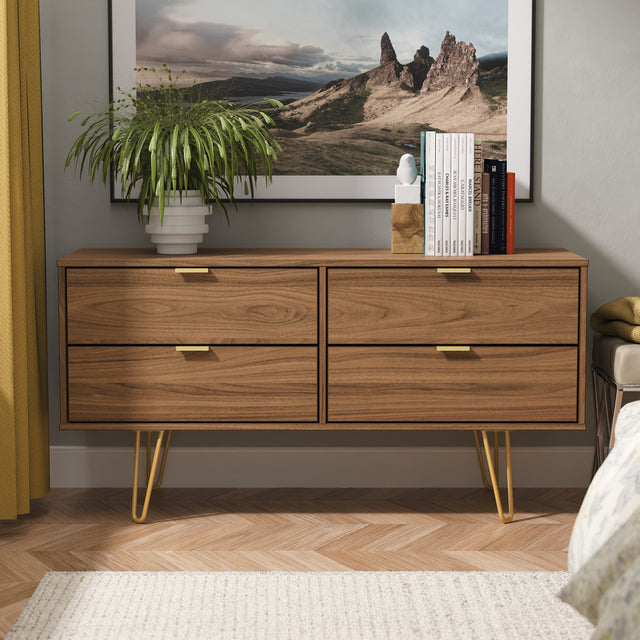 Hong Kong (Gold Hairpin Legs) 4 Drawer Bed Box