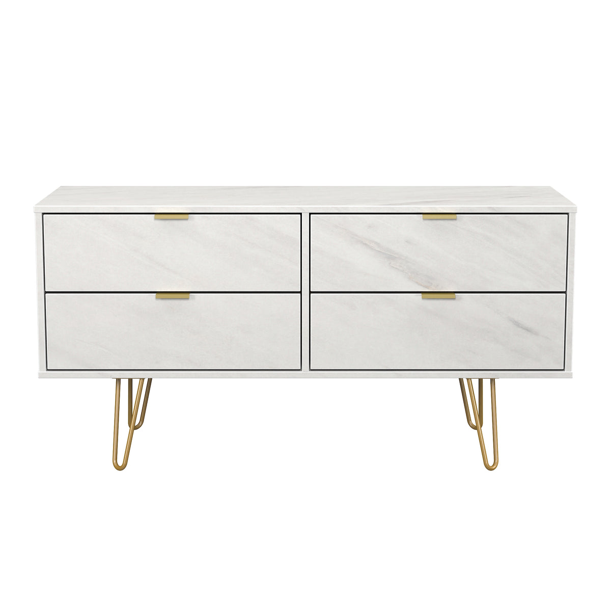 Hong Kong (Gold Hairpin Legs) 4 Drawer Bed Box