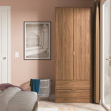 Hong Kong Tall 2 Drawer Wardrobe