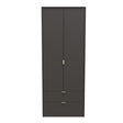 Hong Kong (Gold Hairpin Legs) Tall 2 Drawer Wardrobe