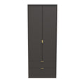 Hong Kong (Gold Hairpin Legs) Tall 2 Drawer Wardrobe