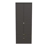Hong Kong (Gold Hairpin Legs) Tall 2 Drawer Wardrobe