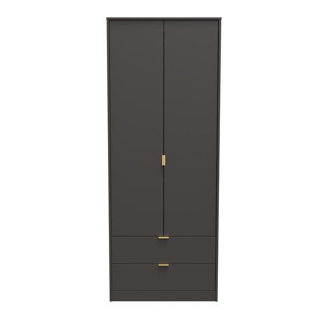 Hong Kong (Gold Hairpin Legs) Tall 2 Drawer Wardrobe