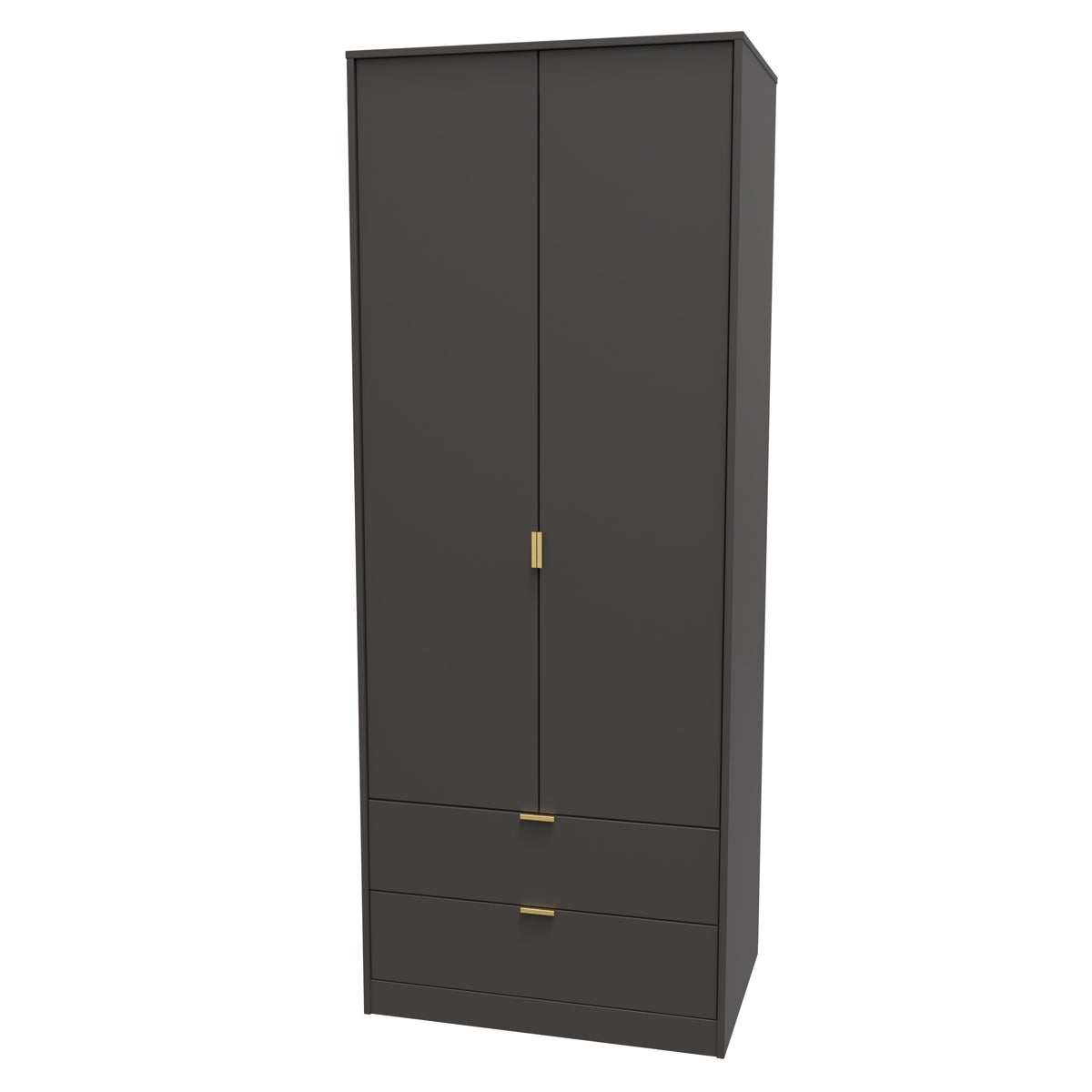 Hong Kong (Gold Hairpin Legs) Tall 2 Drawer Wardrobe