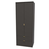 Hong Kong (Gold Hairpin Legs) Tall 2 Drawer Wardrobe