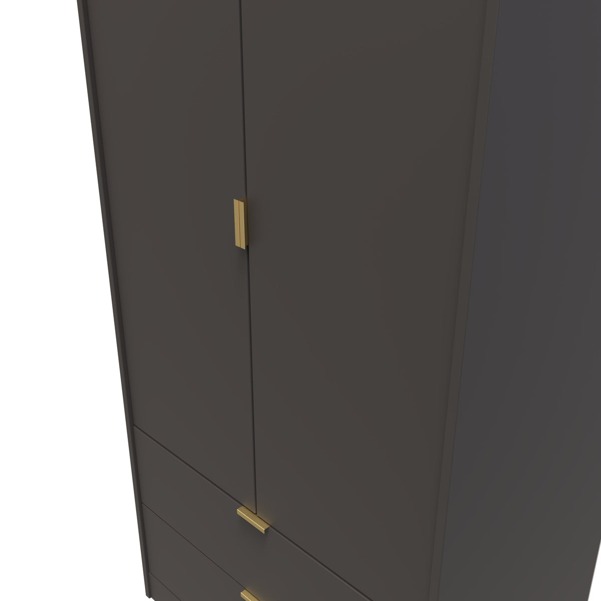 Hong Kong (Gold Hairpin Legs) Tall 2 Drawer Wardrobe