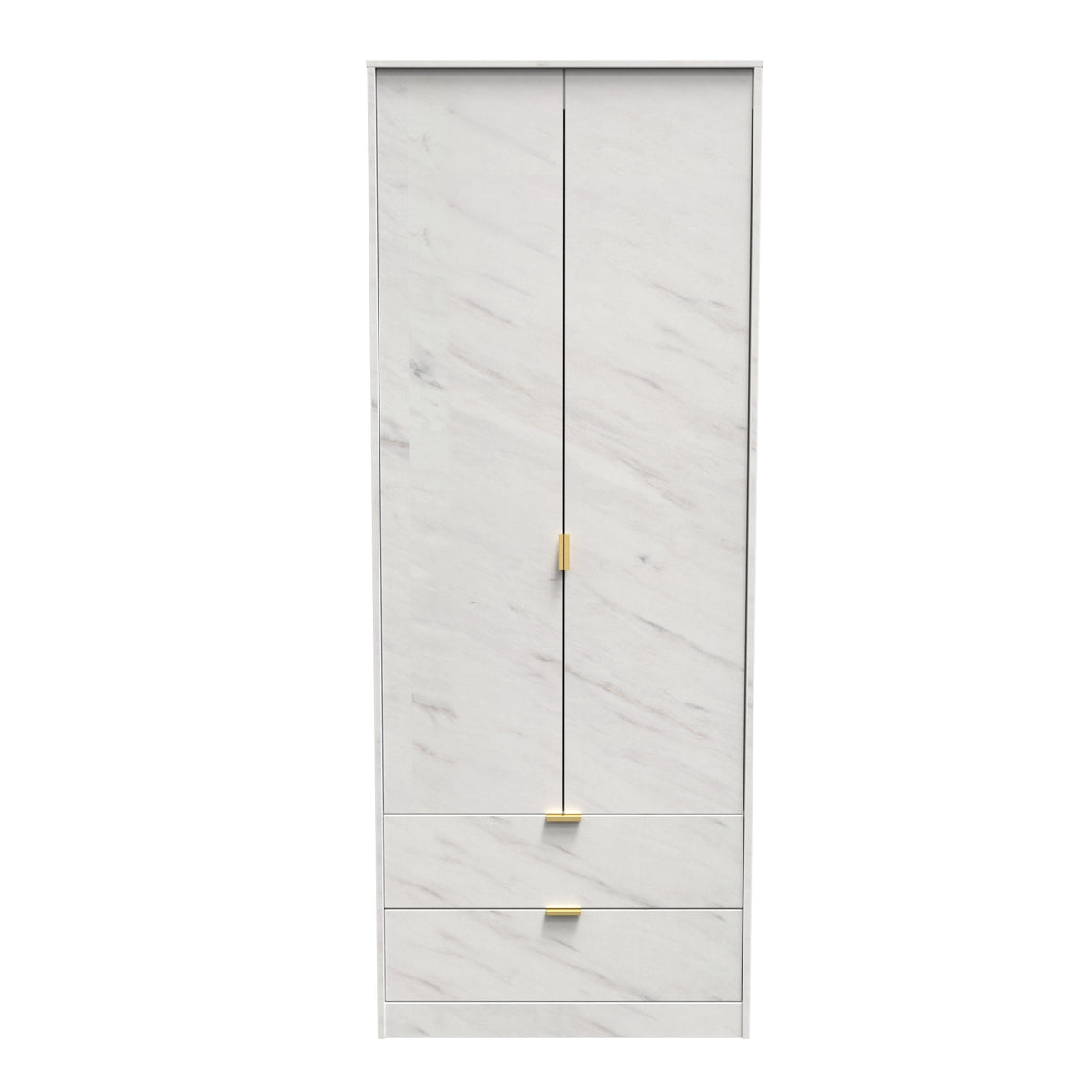 Hong Kong (Gold Hairpin Legs) Tall 2 Drawer Wardrobe