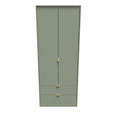 Hong Kong (Gold Hairpin Legs) Tall 2 Drawer Wardrobe