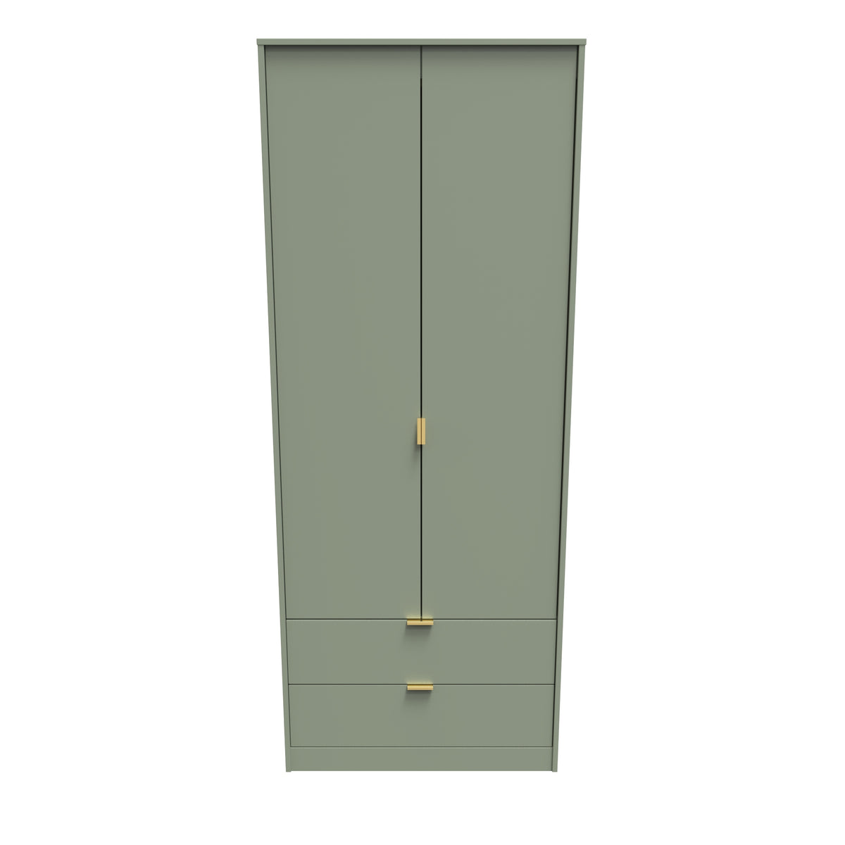 Hong Kong (Gold Hairpin Legs) Tall 2 Drawer Wardrobe