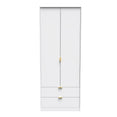 Hong Kong (Gold Hairpin Legs) Tall 2 Drawer Wardrobe