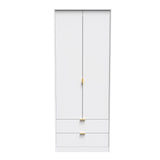 Hong Kong (Gold Hairpin Legs) Tall 2 Drawer Wardrobe