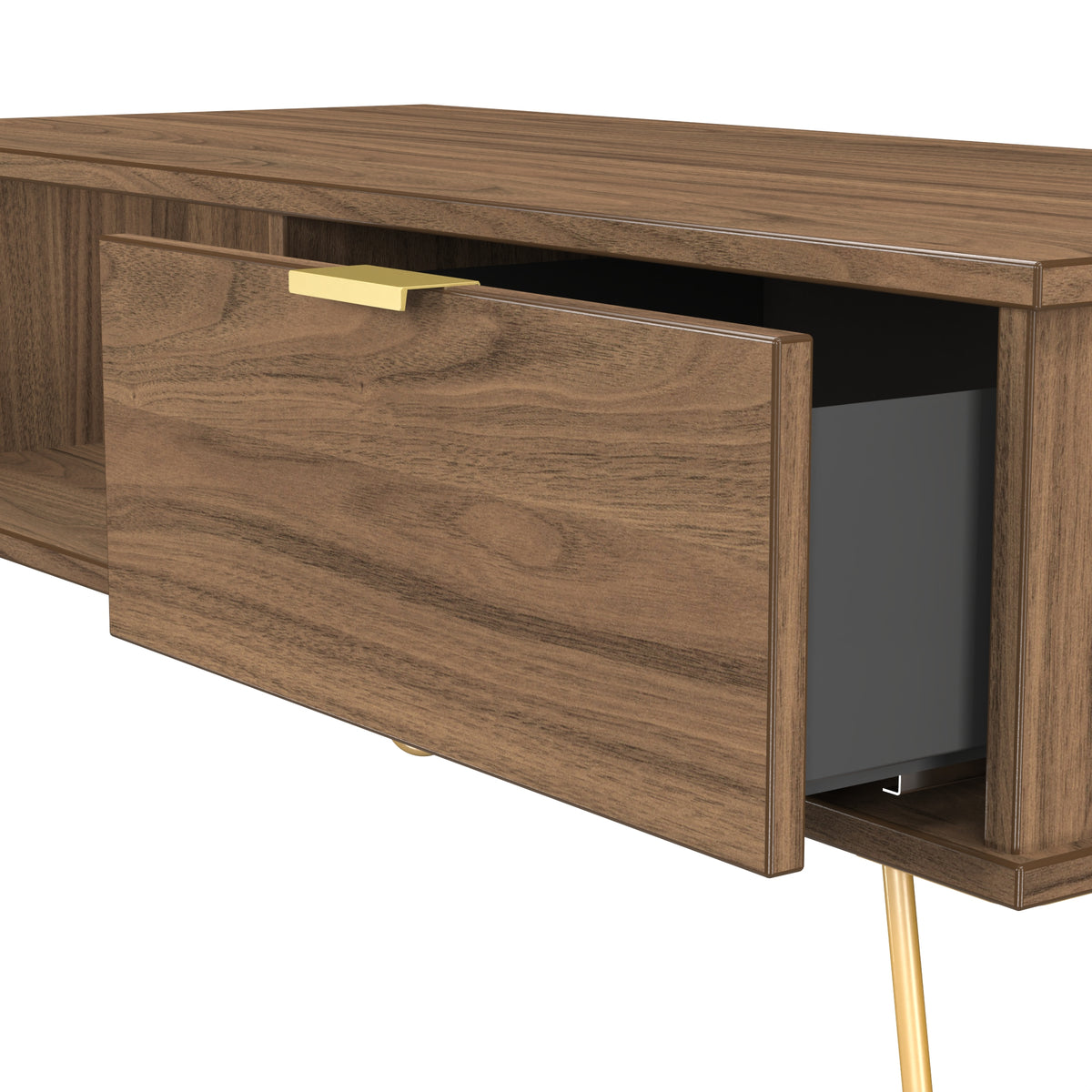 Hong Kong (Gold Hairpin Legs) 1 Drawer Coffee Table