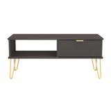 Hong Kong (Gold Hairpin Legs) 1 Drawer Coffee Table