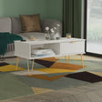 Hong Kong (Gold Hairpin Legs) 1 Drawer Coffee Table