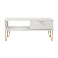 Hong Kong (Gold Hairpin Legs) 1 Drawer Coffee Table
