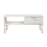 Hong Kong (Gold Hairpin Legs) 1 Drawer Coffee Table