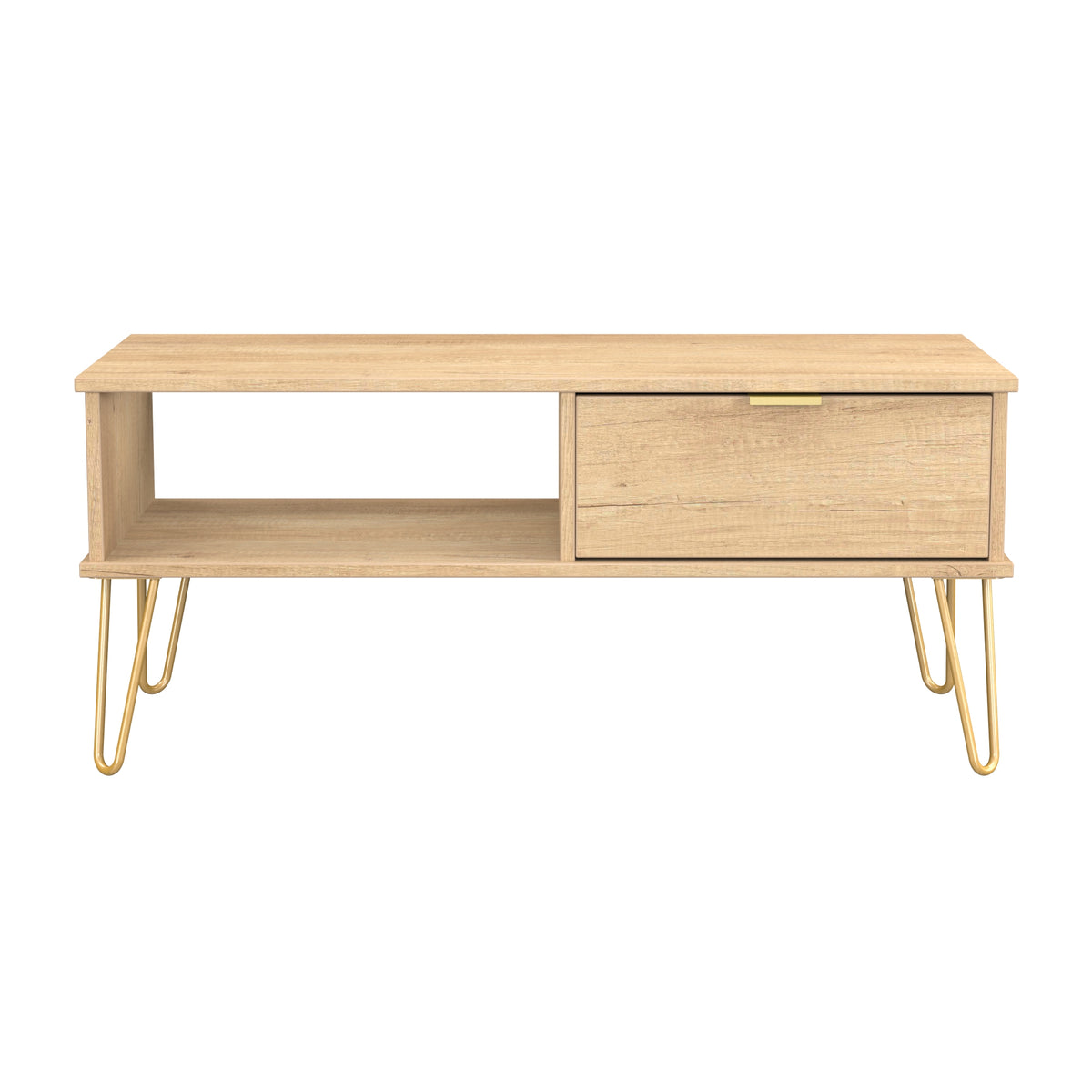 Hong Kong (Gold Hairpin Legs) 1 Drawer Coffee Table